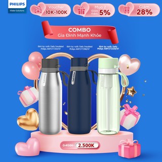 Bộ Combo 3 Bình Lọc Nước Giữ Nhiệt Insulated AWP2772SV, AWP2772NB & Daily AWP2732GN (Xanh) Cho Gia Đình Khỏe Mạnh