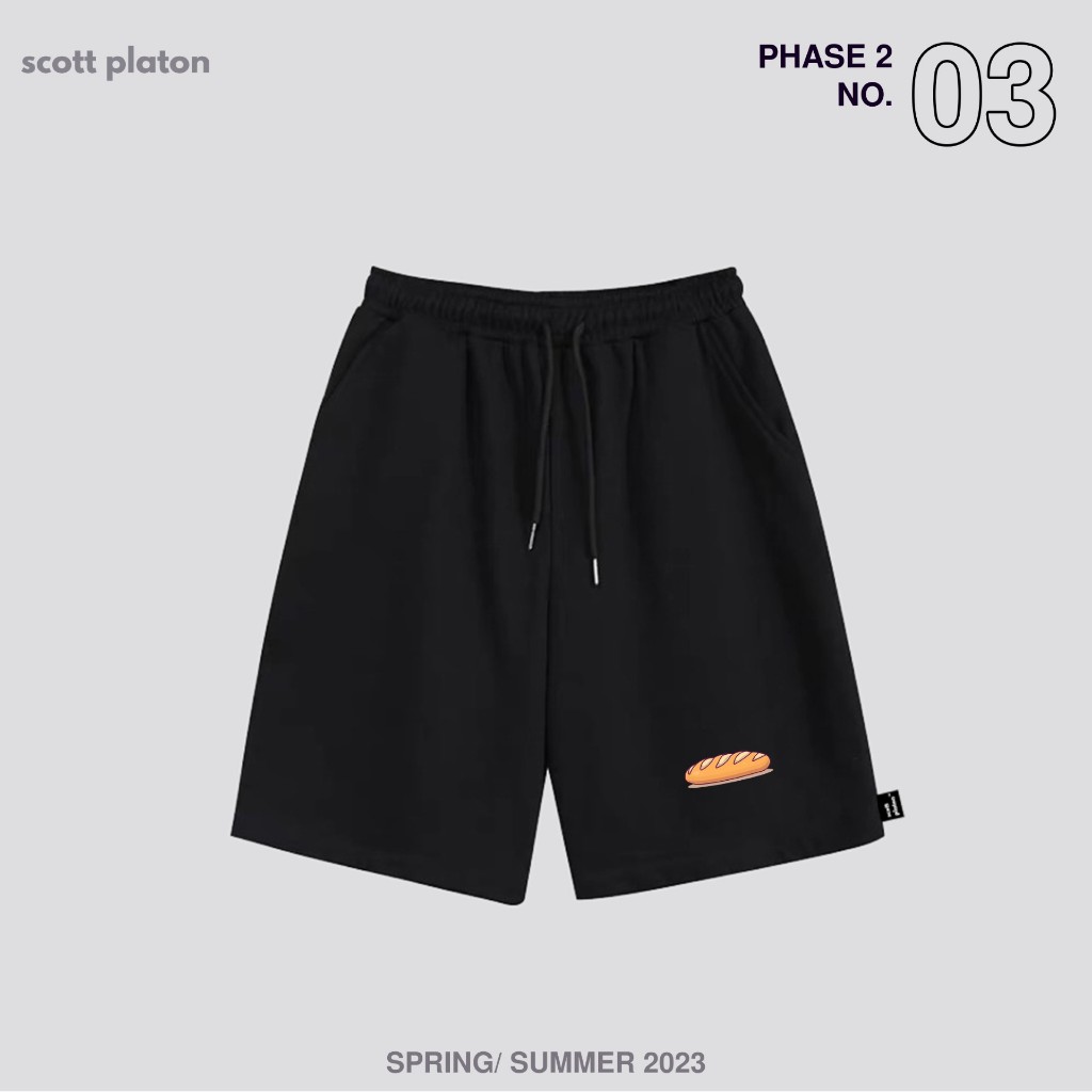 Scott Platon Quần short thun Bánh Mì (Thêu)