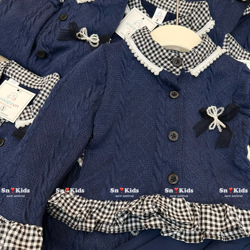 10-30kg set áo len phối bèo mix chân váy xếp ly