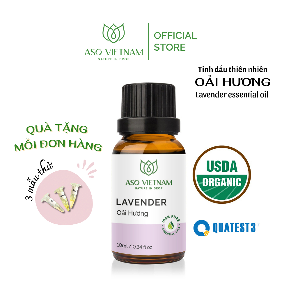 Tinh Dầu Oải Hương (Lavender) ASO - Tinh Dầu Thơm Phòng - Tinh Dầu Thiên Nhiên Nguyên Chất Nhập Khẩu-Thư Giãn,Ngủ Ngon