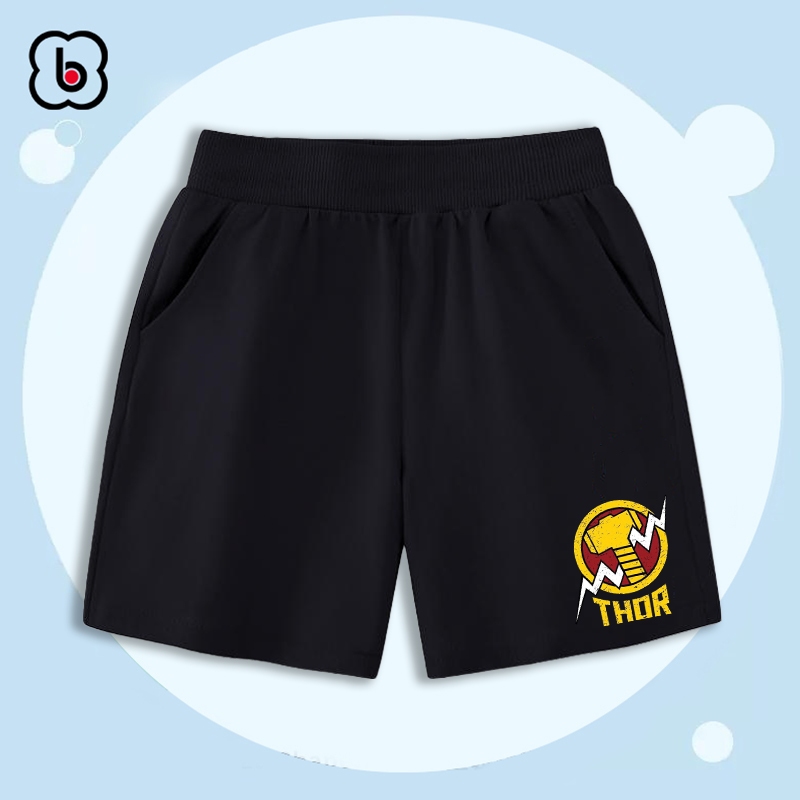 Quần đùi bé trai BabyloveGO 2023 quần short thun in hình siêu anh hùng cho bé