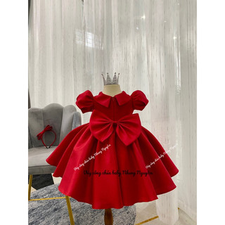 Váy cho bé cổ vest tafta