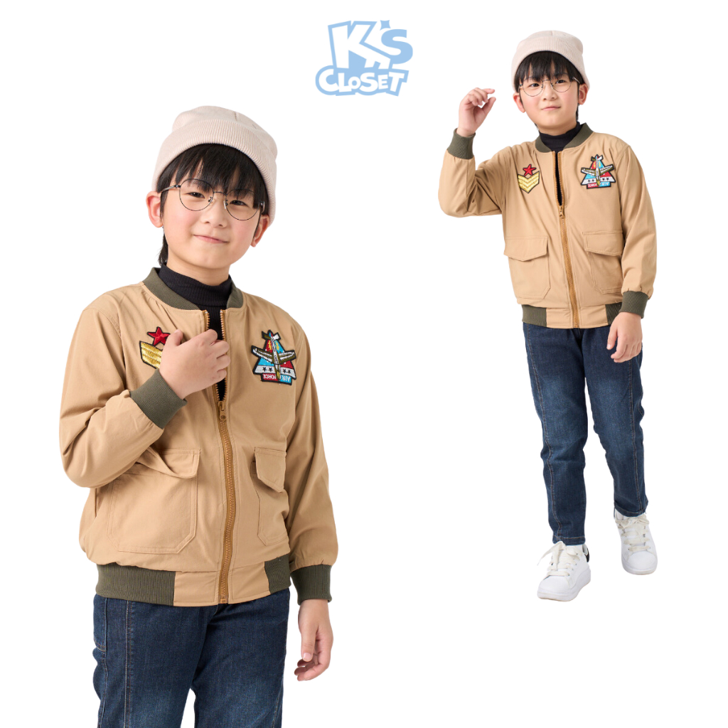 Áo khoác bomber cho bé K'S CLOSET thêu hình đáng yêu năng động KT187TWF KT117TWF