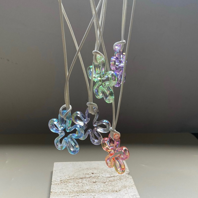 Vòng cổ nữ dây cotton phủ sáp mặt hoa xin xắn