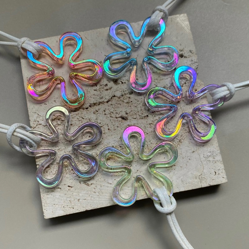 Vòng cổ nữ dây cotton phủ sáp mặt hoa xin xắn