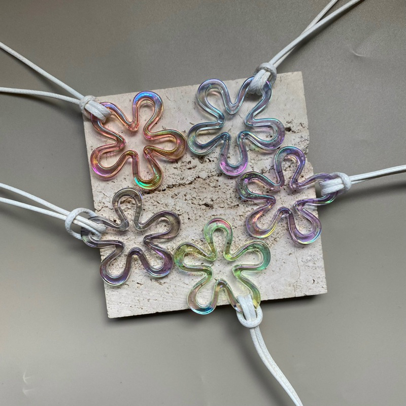 Vòng cổ nữ dây cotton phủ sáp mặt hoa xin xắn