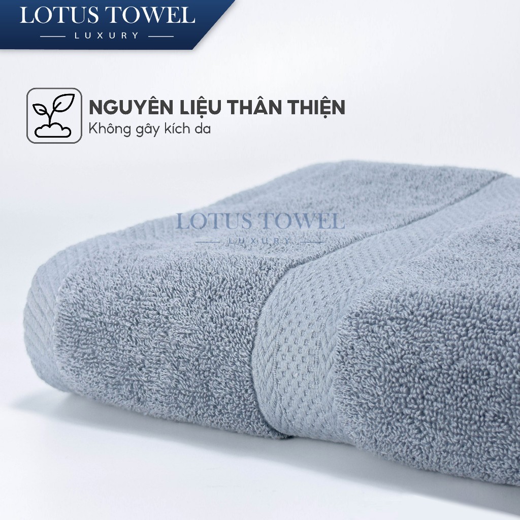 Bộ Khăn Tắm, Khăn Mặt, Khăn Gội LotusTowel 100% Cotton, Mềm Mịn Thấm Hút, Không Ra Màu, Dùng Cho Gia Đình Spa Khách Sạn