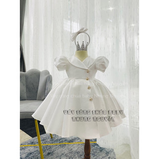 Váy cho bé cổ vest tafta
