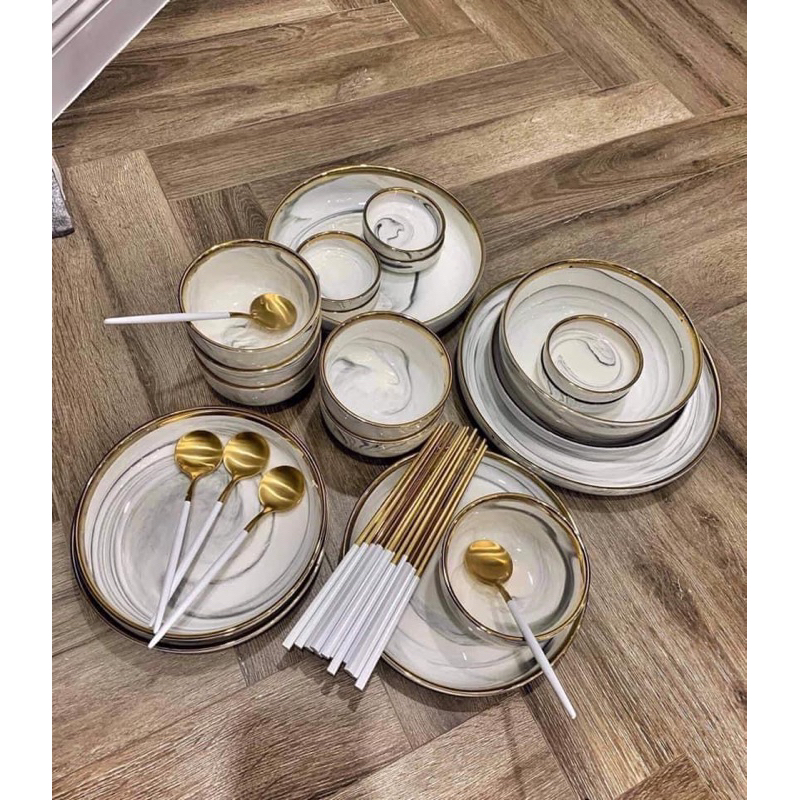 SET 5 ĐĨA MÀU VÀNG HỘP ĐEN