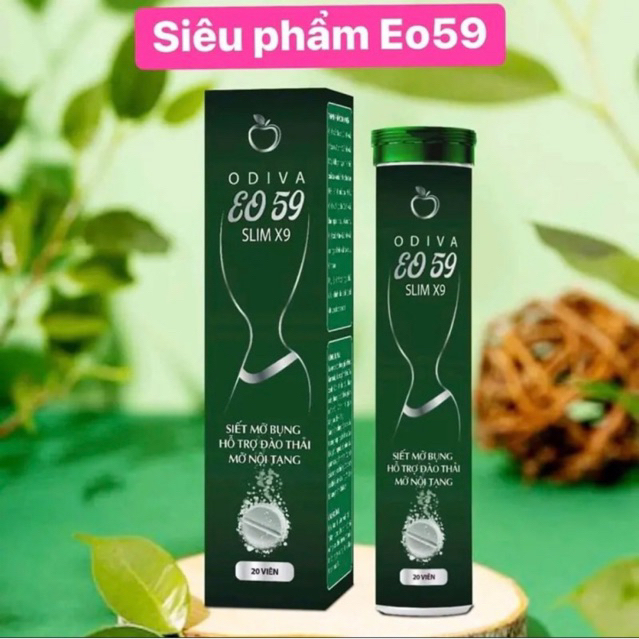 Viên Sủi Siết Eo 59 Slim X9 Odiva, Giảm Bụng, Giảm Mỡ, Không Gây Đi Ngoài, Ống 20 viên