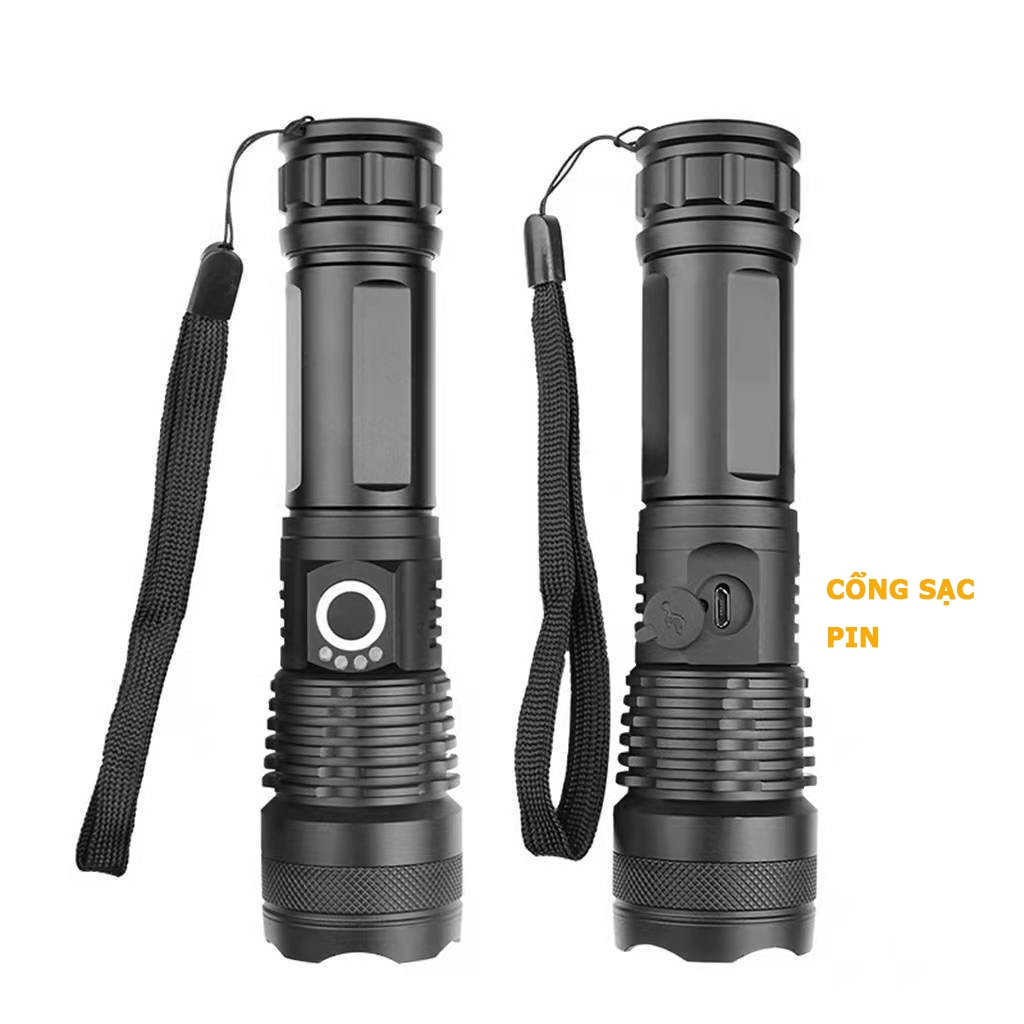 Đèn pin cầm tay siêu sáng XHP50 đèn pin chống nước chiếu xa KIMCEL STORE