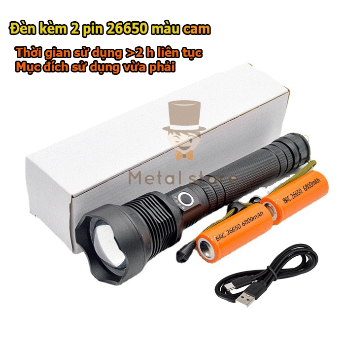 Đèn bin siêu sáng pin trâu XHP70 KIMCEL STORE,đèn pin chống nước