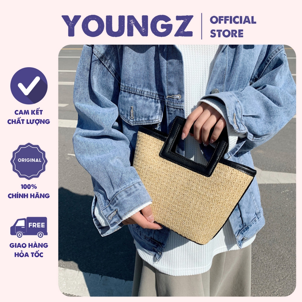 Túi cói đi biển đi chơi thời trang dễ thương phong cách Vintage TC12 YOUNGZ