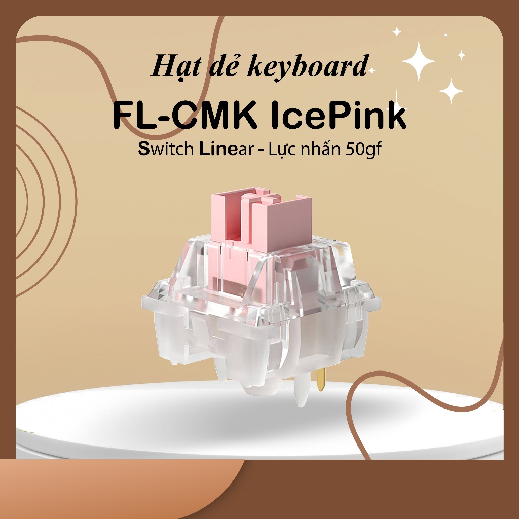 Switch FL CMMK IcePink lực nhấn 50gf 5pin prelube siêu mượt