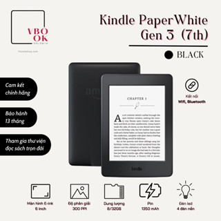 Máy đọc sách kindle paperwhite 3 used máy đẹp có đèn nền - Chính hãng Amazon