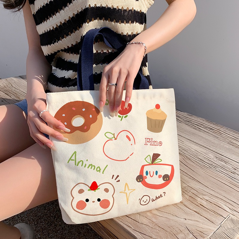 Túi tote túi vải đeo chéo đi học giá rẻ có khoá kéo phong cách hàn quốc TT0 GENK