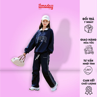Áo sweater polo lima tay dài nỉ bông dáng rộng unisex dưới 75kg - foruyfs 1998