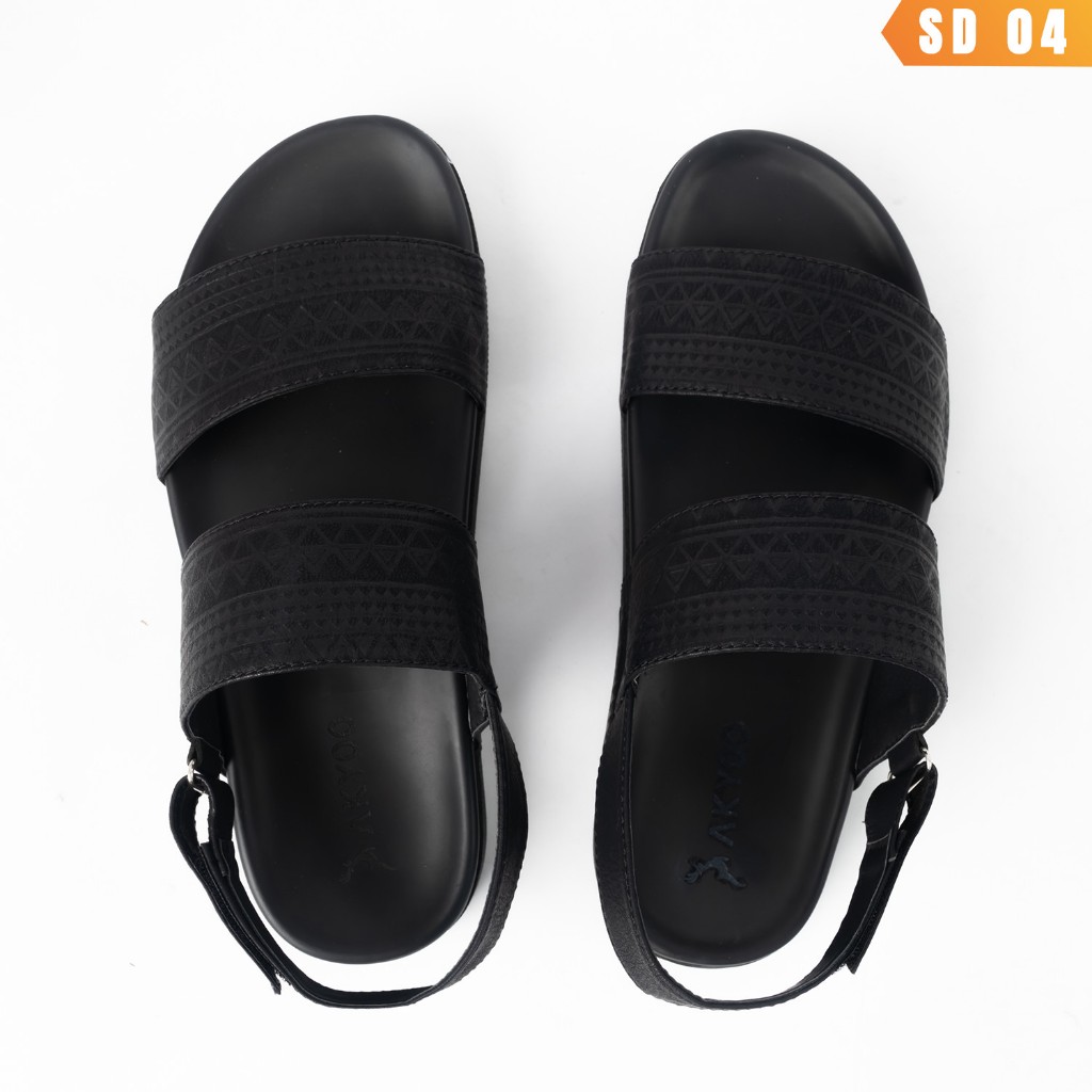 Dép Da Nam Sanda Big Size 44,45,46,47,48,49 - Da Bò Full Grain , Đế Chống Trơn Trượt - MÃ  SD 04