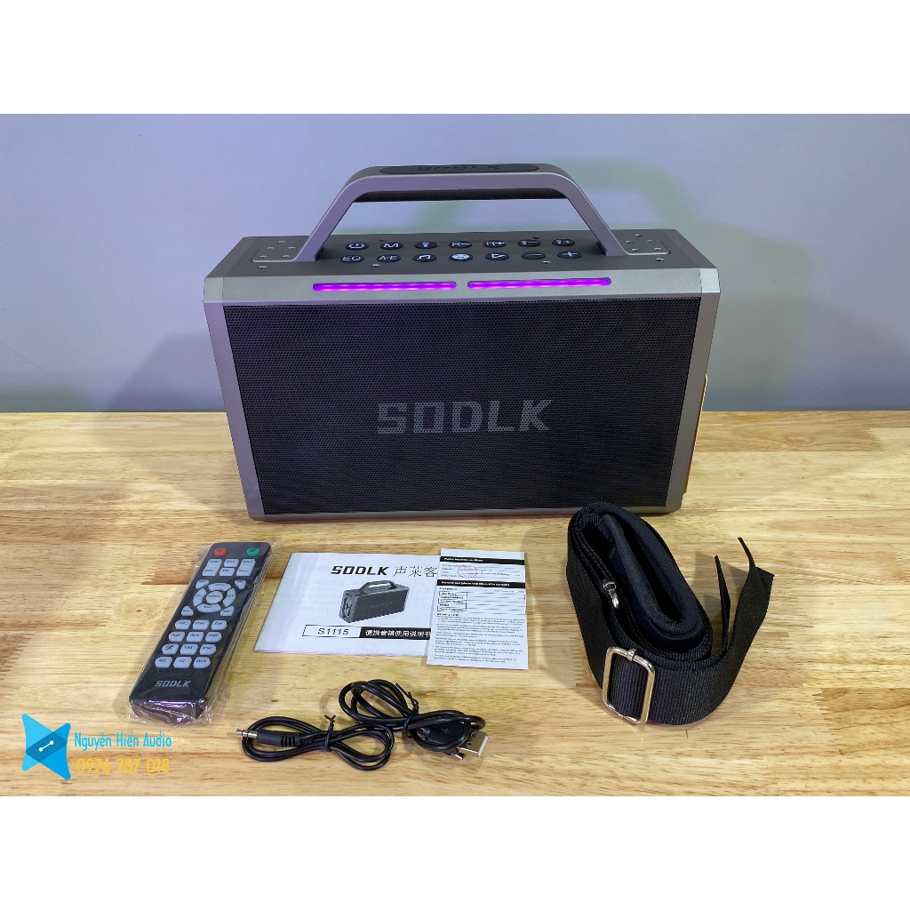 Loa Sodlk S1115 Bluetooth 5.0, siêu trầm 200W Hifi Audio  tặng kèm 01 balo chống sốc