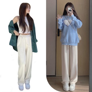 Quần jogger tăm tập gym yoga ulzzang ống suông rộng culottes thể thao Joker, Joger hack dáng thu đông