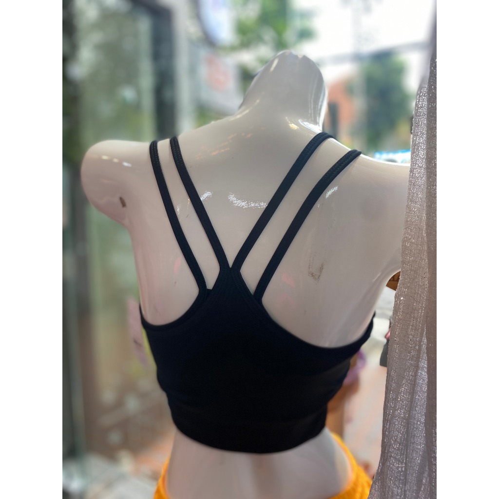 Áo bra tập dây kép hai lớp thiết kế form croptop- Áo Bra tập Gym/Yoga nữ