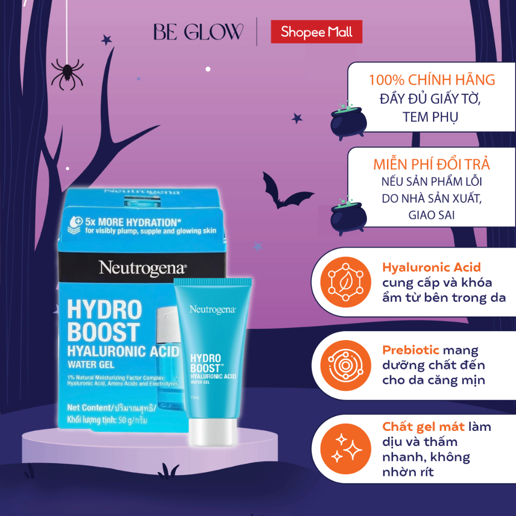 Kem dưỡng ẩm Neutrogena Hydro Boost Water Gel giúp cấp ẩm mịn da 15g / 50g - Be Glow Beauty