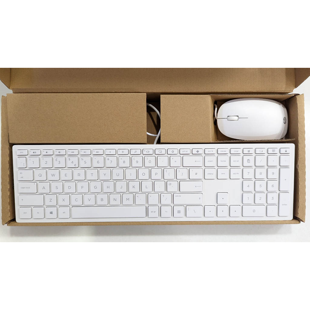 Bàn Phím Máy Tính Có Dây HP Slim Màu Trắng Tặng Kèm Chuột Bảo Hành 6 Tháng