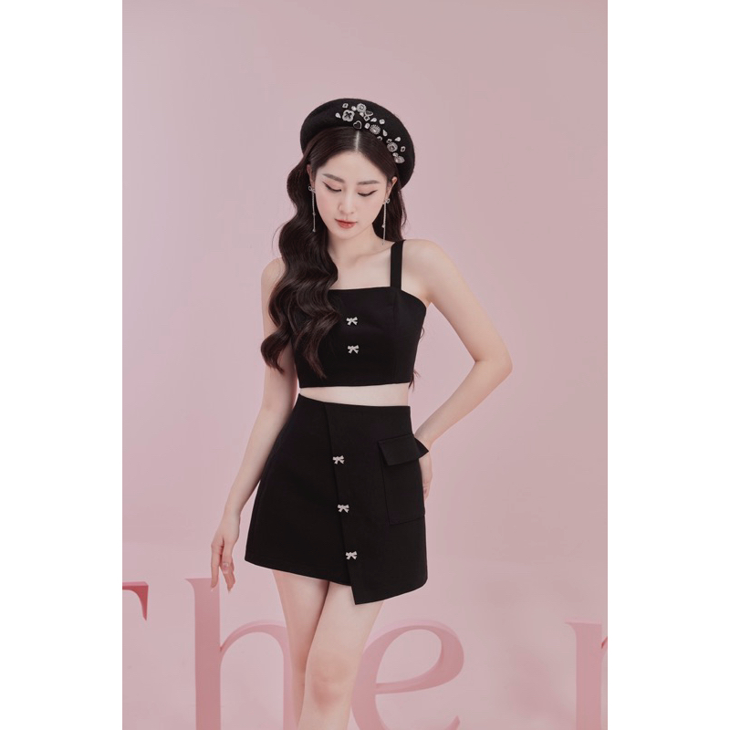 KIERA SET áo chân váy đính charm nơ đá kèm blazer | The First - Pre Fall 2023 The Unnie Collection