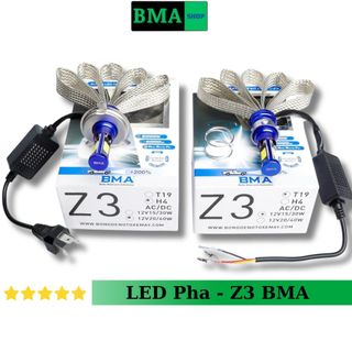 Đèn pha led xe máy z3 bma, bảo hành 12 tháng, pha cos chuẩn, chân m5 - h4, dùng được điện máy