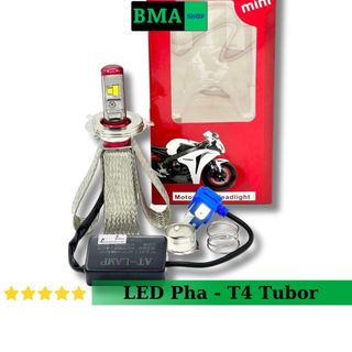 Bóng đèn pha t4 tubor , ánh sáng trắng gom 6000k lắp xe máy, chân bóng h4,m5