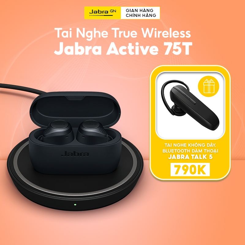 Tai Nghe True Wireless Jabra Active 75T Wireless Charging - Hàng Chính Hãng