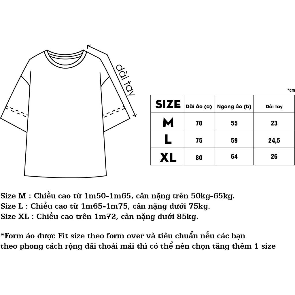 Áo thun The Xide áo phông unisex in chữ tượng hình form rộng chất cotton 2 chiều định lượng 250gr co giãn