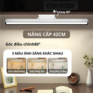 Đèn học bảo vệ mắt chỉnh linh hoạt tích điện 42cm, đèn Led dán tường tích điện đa năng điều chỉnh xoay 80 độ