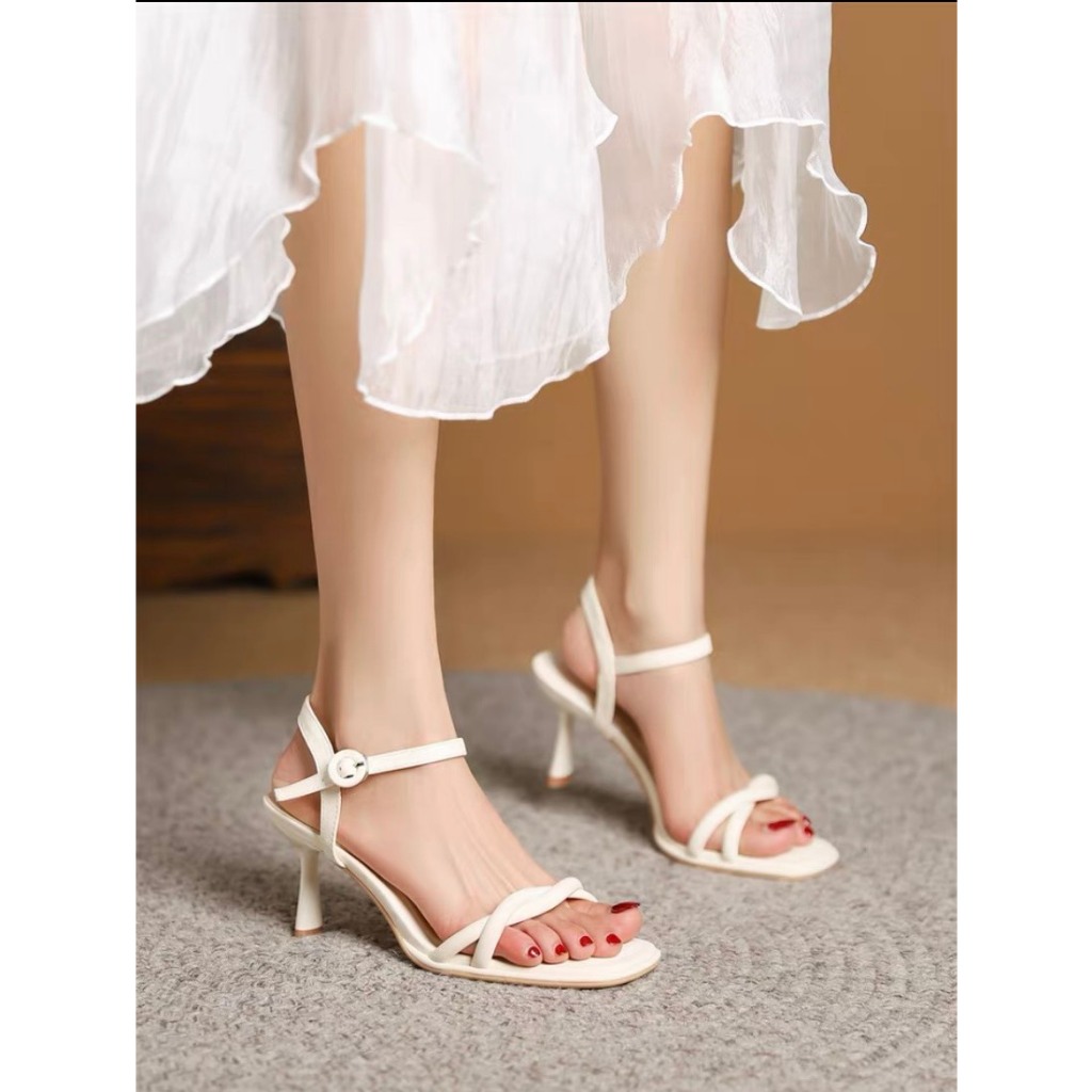 Giày sandal cao gót 7 phân , Dép nữ quai mảnh mã T35
