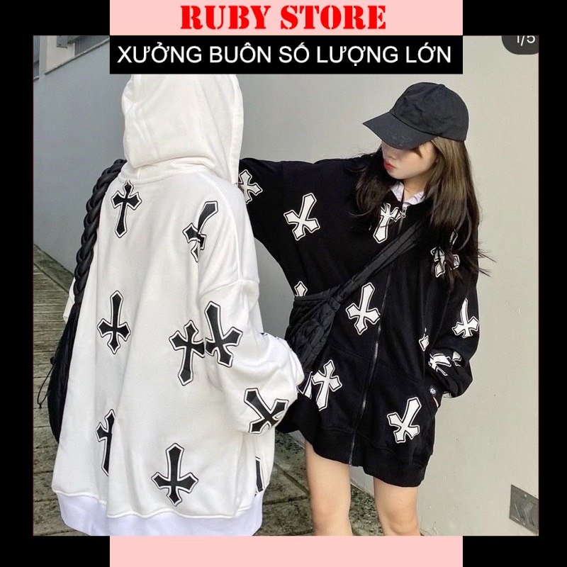 Áo Khoác Hoodie in hình thánh giá cross có khóa kéo Homies liền mũ, áo Hoodie zip Unisex Nam Nữ chất dày dặn cá tính