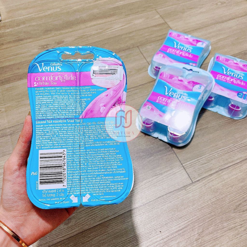 Set 2 dao cạo dành cho nữ có đầu bơ gillette Venus comfortglide white tea