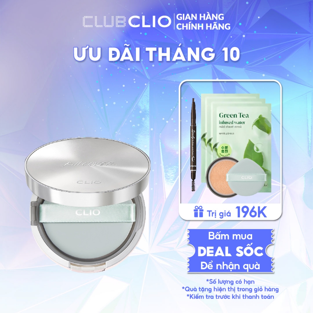 Phấn Nước Làm Dịu Da Clio Kill Cover Calming Cushion Spf40 Pa++ 12G (Tặng 1 lõi Refill)