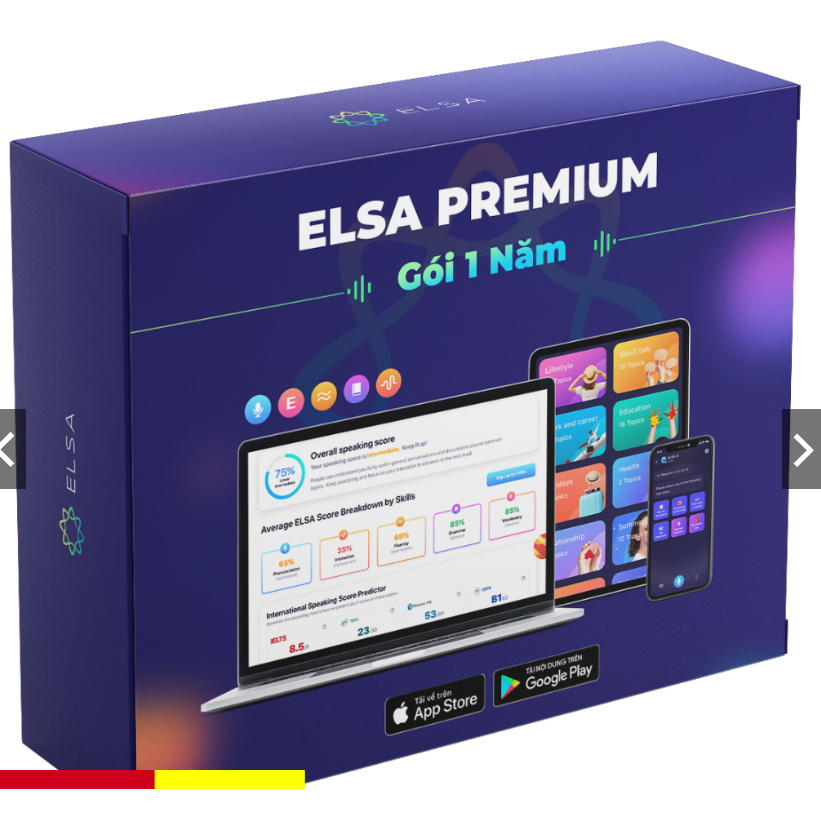 ELSA Premium Trọn bộ bao gồm ELSA Pro, ELSA AI và Speech Analyzer