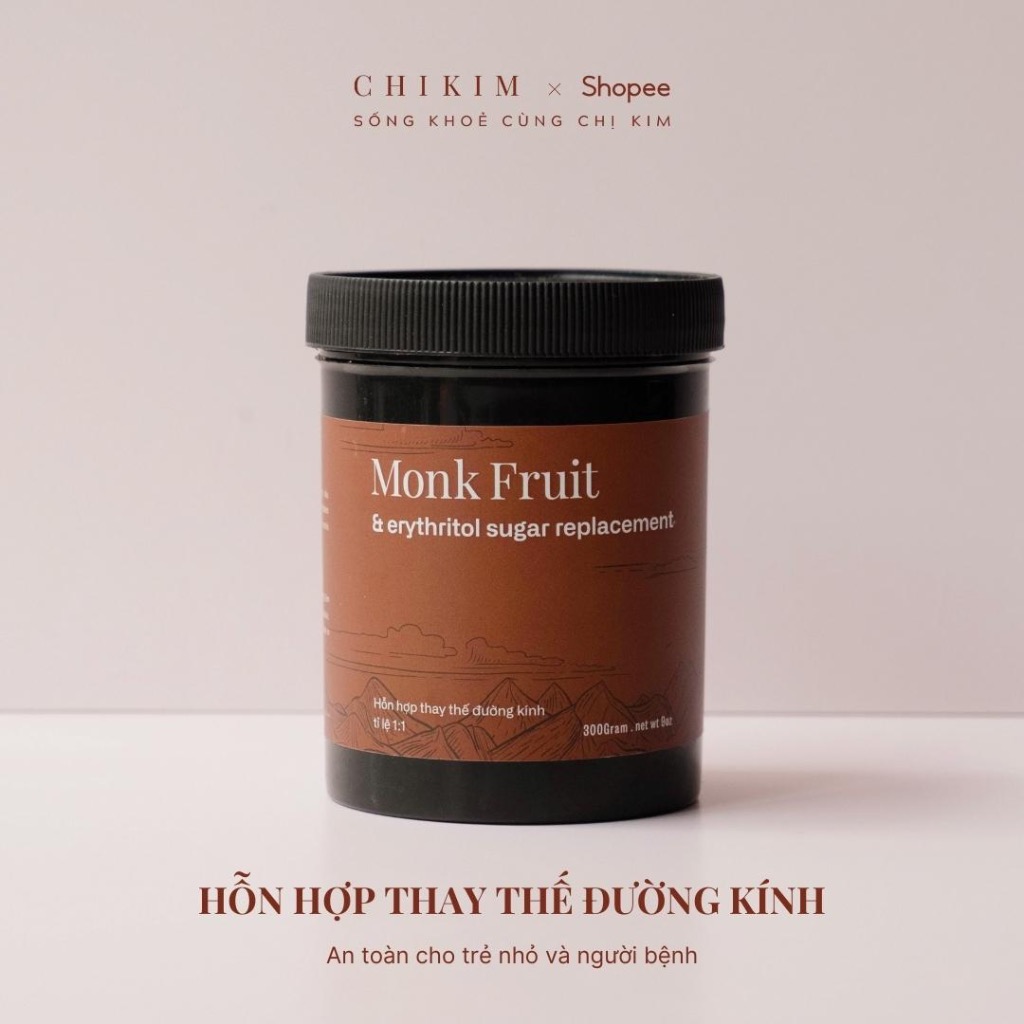 Đường La Hán quả Monk Fruit KHÔNG TẨY TRẮNG - Thay thế đường kính tỷ lệ 1:1 - CHIKIM.VN
