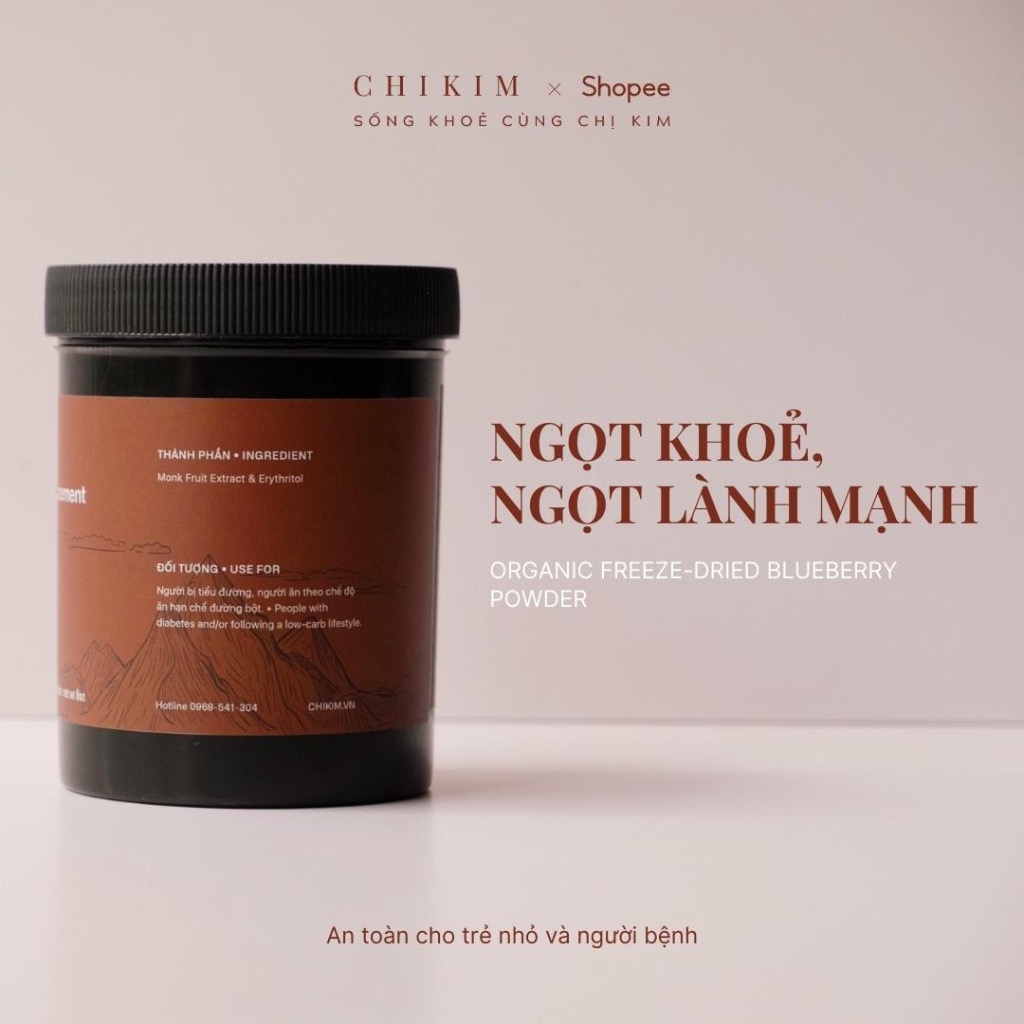 Đường La Hán quả Monk Fruit KHÔNG TẨY TRẮNG - Thay thế đường kính tỷ lệ 1:1 - CHIKIM.VN