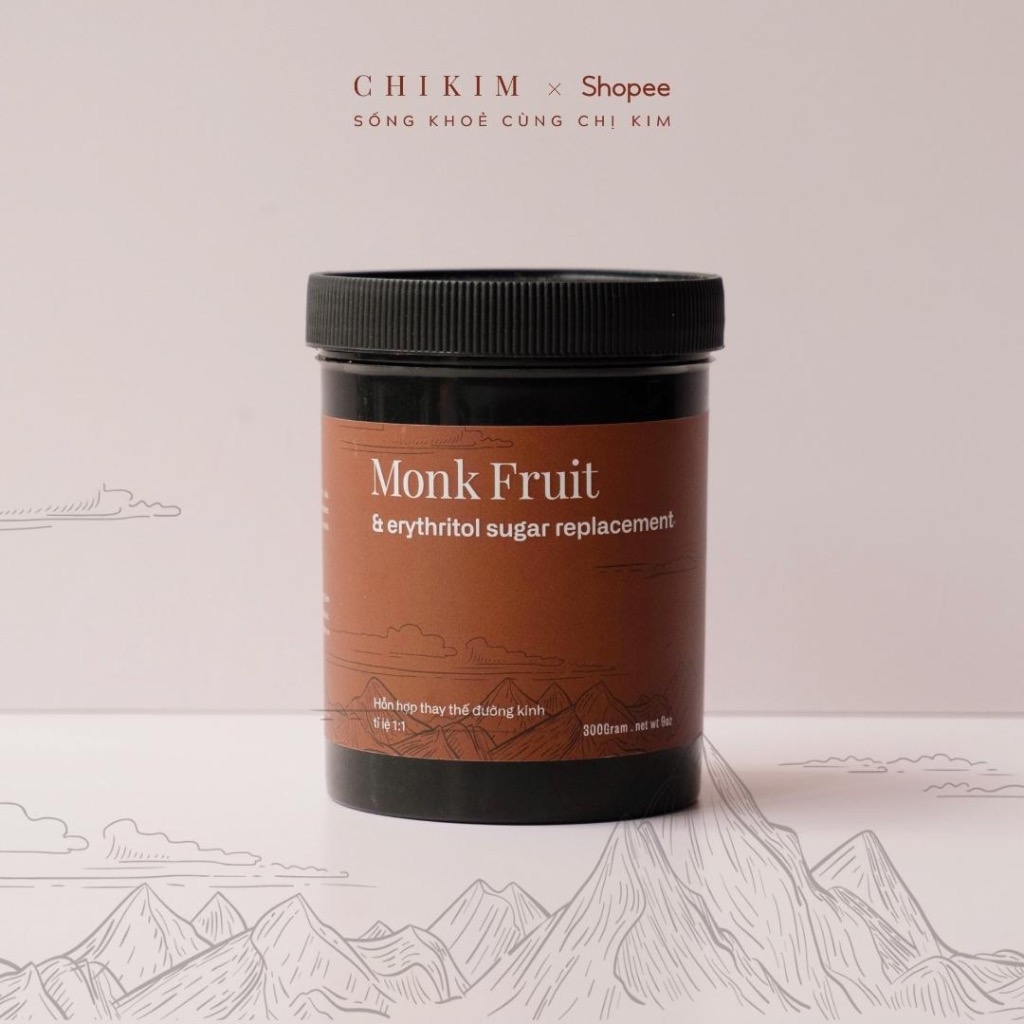 Đường La Hán quả Monk Fruit KHÔNG TẨY TRẮNG - Thay thế đường kính tỷ lệ 1:1 - CHIKIM.VN