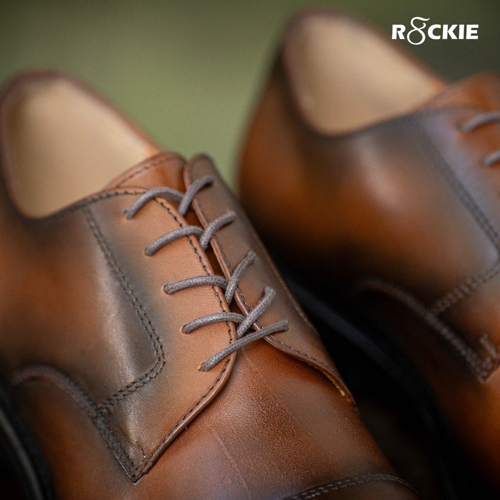 Giày tây nam da thật Santoni Derby Captoe Parisian Nâu- Da nappa nhập khẩu cao cấp - Giả da đền gấp 10 - SALO02NP