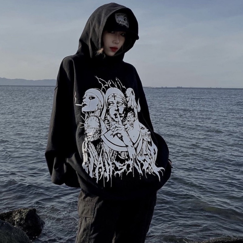 Áo hoodie vah nurse devil in hình siêu hot , nam nữ mặc đẹp