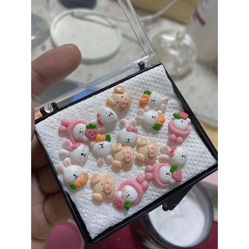 Charm vẽ thú bột Nail bảng B