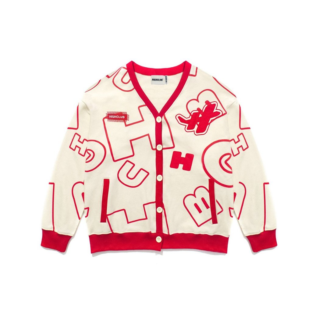 Áo khoác HIGHCLUB Fullprint Cardigan UNISEX Black/Tan, Cream White/pink - HIGHCLUB Brand Chính Hãng