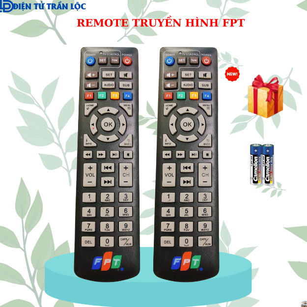 Remote điều khiển truyền hình FPT, đầu box FPT, Remote từ xa đầu mạng FPT hàng chính hãng, tặng kèm 