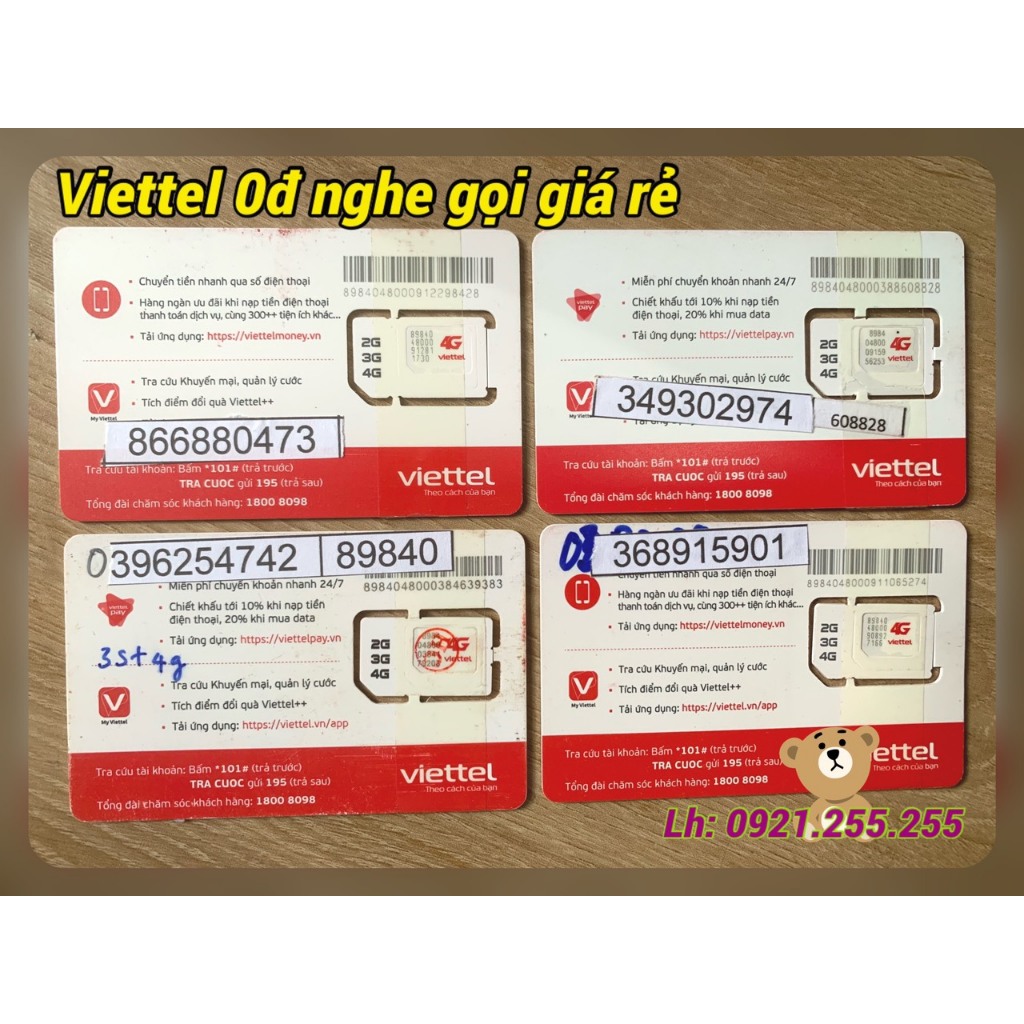 Phôi sim VIETTEL 0đ giá rẻ nghe gọi