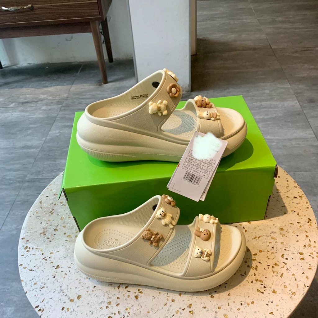 Dép crocs sandal Crush Classic độn đế form Hàn  hình găn xinh