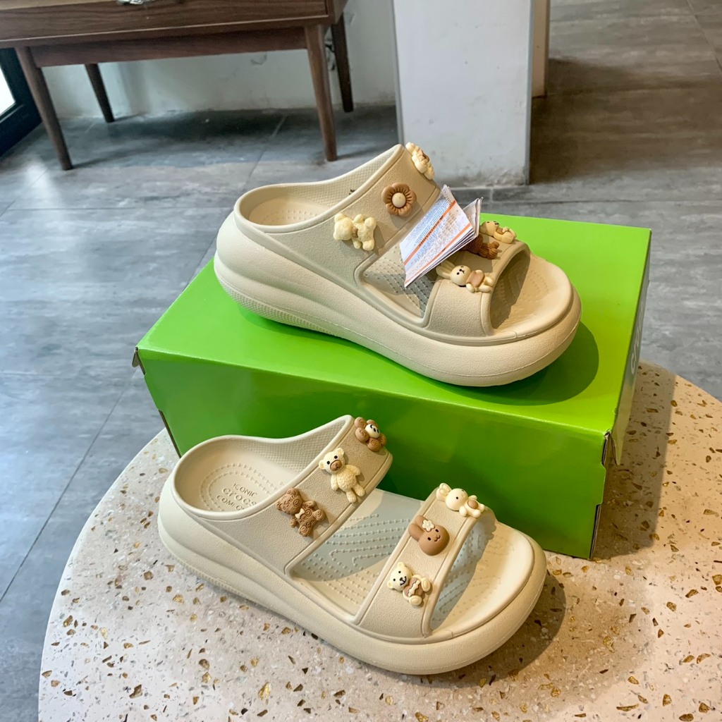 Dép crocs sandal Crush Classic độn đế form Hàn  hình găn xinh