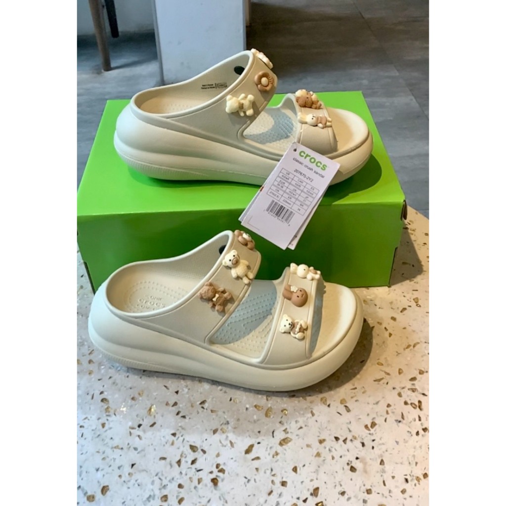 Dép crocs sandal Crush Classic độn đế form Hàn  hình găn xinh
